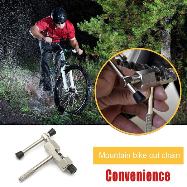 Ferramenta de reparo de rebite de corrente de bicicleta Disjuntor de aço inoxidável Pino divisor remover Ciclismo Disjuntor de corrente de bicicleta Acessórios de bicicleta