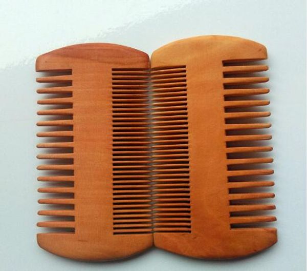 Карманная деревянная расческа для бороды, двухсторонняя суперузкая толстая деревянная расческа, Pente Madeira Lice Pet Hair Tool XB1
