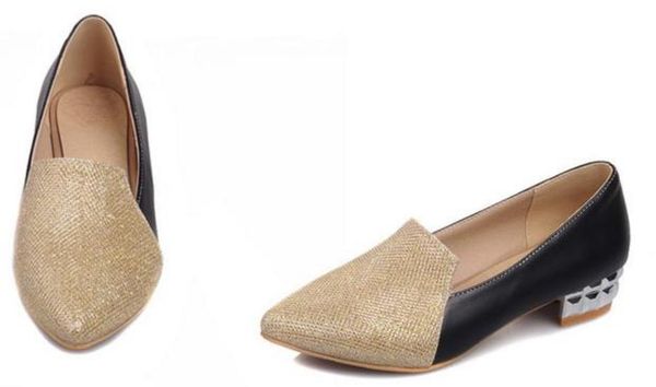 

women's shoes spring and autumn low heel pointed end@626, Black