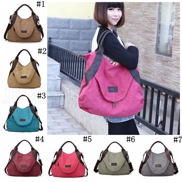 

canvas shoulder bag 7 colors women large capacity cross body messenger bag mommy diaper organizer bags 12pcs ooa5867
