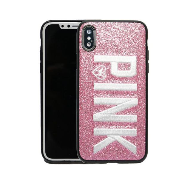 

Fashion Design Glitter 3D Embroidery Love Phone Case For iPhone X, iPhone 8, 7, 6 Plus
