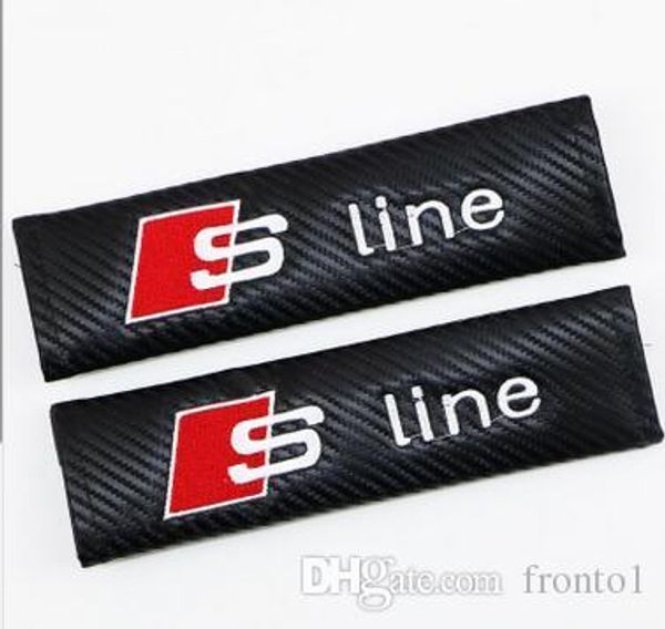 

Углеродного волокна ремень безопасности крышка Pad плечо Pad подходит для FORD SAAB Audi Sline AMG ST VOLVO Ford LAND ROVER стайлинга автомобилей 2 шт. / Лот