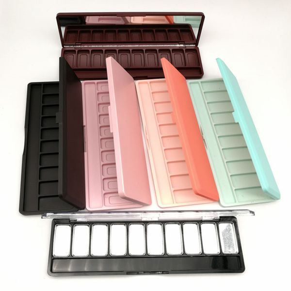 

10 grids empty cosmetics makeup eyeshadow concealer plastic palette pans diy lipstick box fast shipping f1325