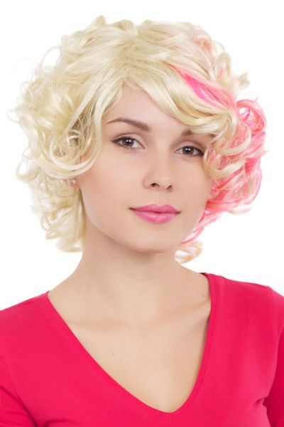 

wig curly blonde pink naughty short gfw961-613tf2315, Black;brown