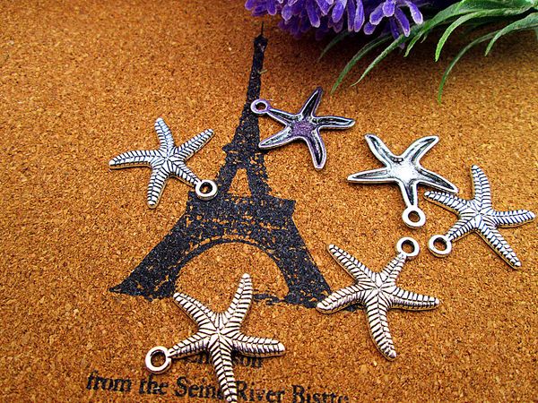

81pcs--19*19mm antique silver starfish charms charms pendants, Bronze;silver