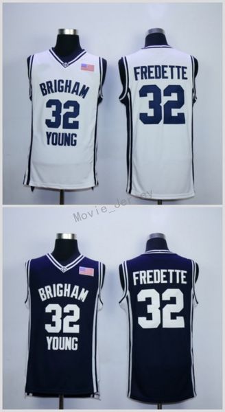 

Дешевые трикотажные изделия Brigham Young Cougars Jimmer Fredette College для баскетбола 32 Jimmer Fredette сшитые темно-синие рубашки Белый университетский трикотаж