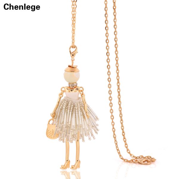 

старинные женская фигура форма куклы ожерелья бесплатная доставка мода золото цвет длинная цепь большое ожерелье женский колье bijoux кисточ, Silver