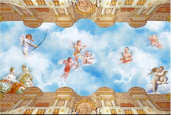 

3d p wallpaper custom mural european paradise little angel background 3d wall murals wallpaper ceiling room home decoration painting