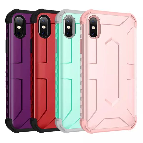 

для iphone x case телефон case 2in1 гибридный мягкий тпу жесткий pc задняя крышка для iphone x 7 7plus 8 8plus
