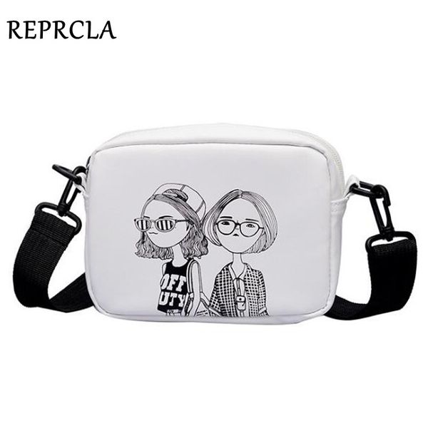 

reprcla 2018 casual sweet shoulder bag color printing crossbody bags small flap women messenger bag designer female handbag
