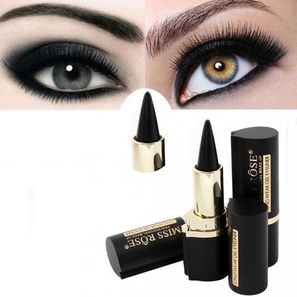 

miss rose black gel eyeliner stick smooth easywear eyes makeup waterproof long lasting women beauty eye liner pen maquiagem
