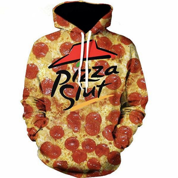 

fashion pizza with word stamp cap pocket 3d print hoodies fashion clothing women/men sweatshirt casual pullovers k334, Black