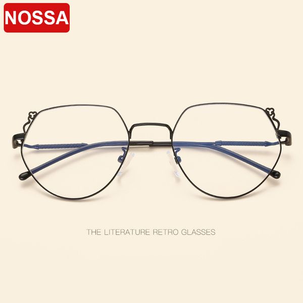 

2018 metal irregular tidal current glasses frame fashion new small floral framed spectacle frame retro polygon plain mirror, Silver