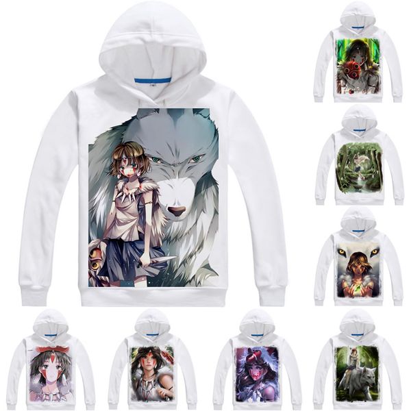 

mononoke hime princess mononoke mens hoodies emishi prince ashitaka men sweatshirt streetwear anime hoodie printed long hooded, Black