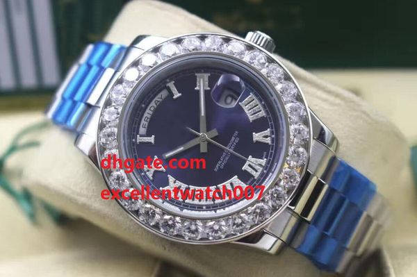 

mechanical watch 41mm day-date president roman blue dial 225235 228238 asia 2813 movement automatic mens watch, Slivery;brown