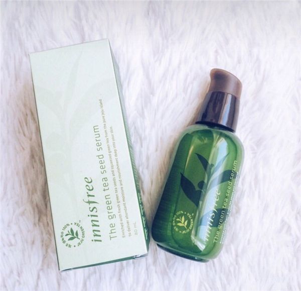 

inniskorea green bottle cream the green tea seed serum moisturizing face care lotion 80ml new face skin care cream, White