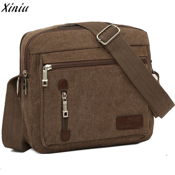 

men bag vintage business messenger bags solid color canvas retro shoulder crossbody bag male handbag sacoche homme #9725