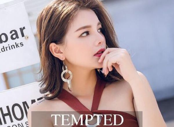 

new temperamental geometry multi-layer metal circle ring hoop earrings female exaggerated joker ear pin ear pendant personality fashion, Silver