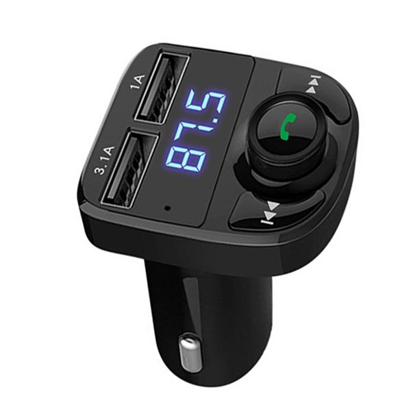 

wireless bluetooth hands-free car kit mp3 player fm transmitter modulator dual usb car charger auto battery voltage detector