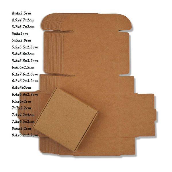 

10pcs/lot small gifts packaging box natural brown kraft paper carton paperboard handmade soap wedding party gift packaging box