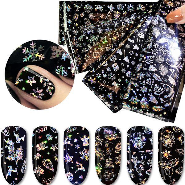 

new 4pcs art decals nail wraps stickers christmas adhesive polish foils decor snow diy santa 2018, Black