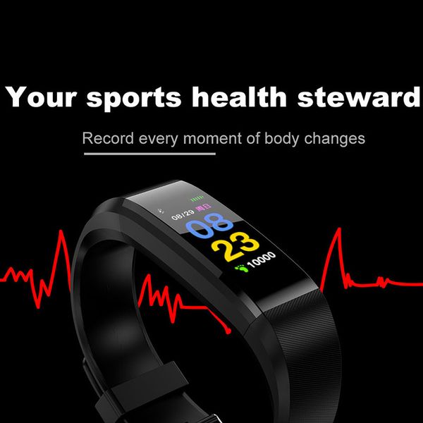 

115 plus bluetooth fitnees smart pedometers calorie calculation facebook function pedometers blood pressure heart rate monitor