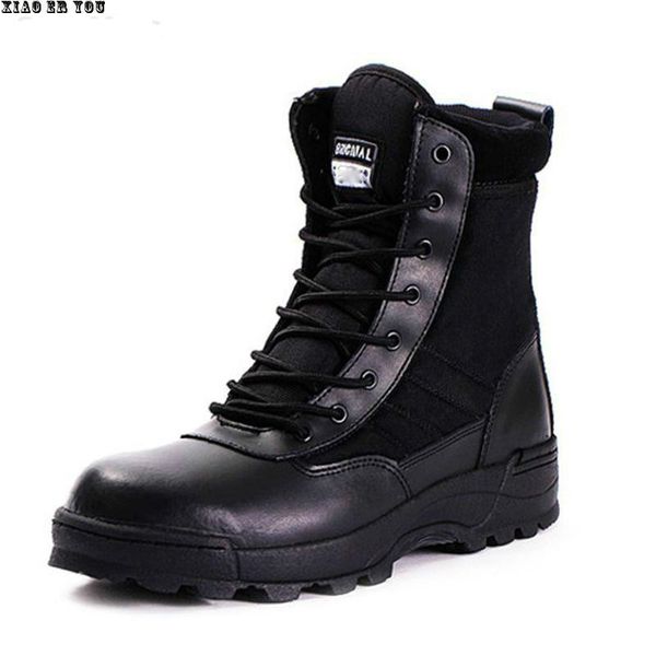 

new mens army shoes comfort desert leather boots shoes men army boots 2017, Black