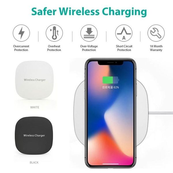 

brand new ts01 qi standerd smart phone 2018 new slim wireless charger charging micro usb w/cable for smartphone iphone8 iphonex phone e389