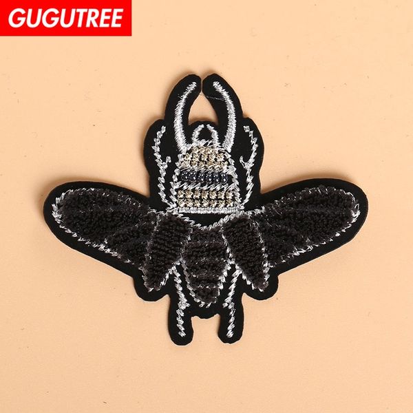 

gugutree beetle patches toothbrush embroidery patches,sequined applique patch for coat,t-shirt,hat,bags,sweater,backpack tp-175, Black