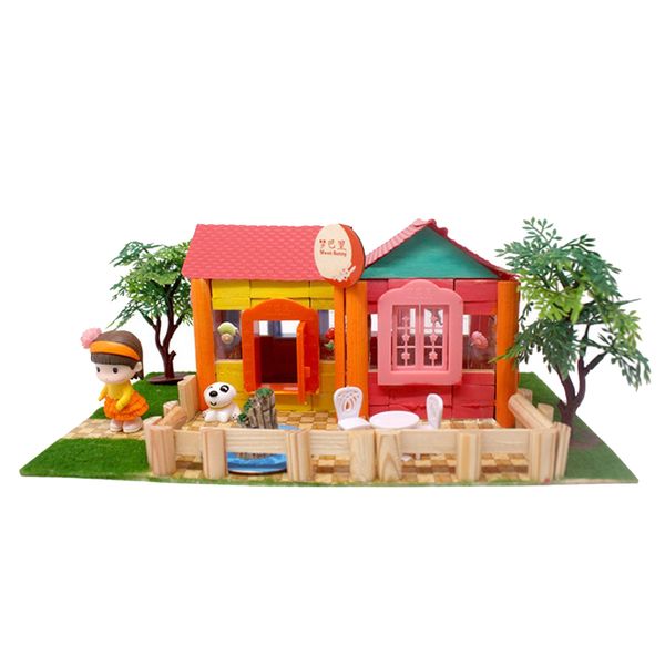 Handcrafts Miniature Project Diy Dolls House Garden Yard Building Model Kids Hands On Toy Birthday Gift Wooden Huge Doll Houses For
