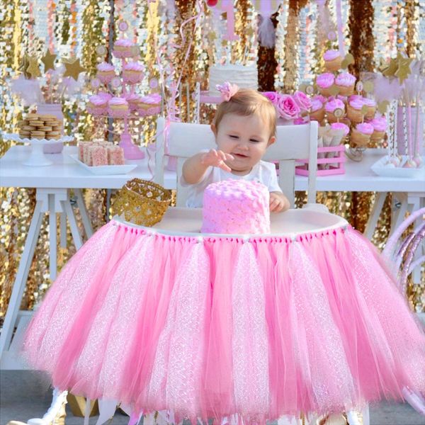 Baby Shower Boy Party Set Tutu Tull Skirt For High Chair Baby