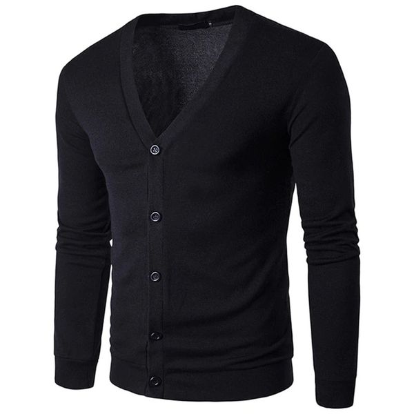 

dropshipping fashion autumn solid color men's sweaters v-neck thin cardigan casual coat men sweater knitwear, White;black