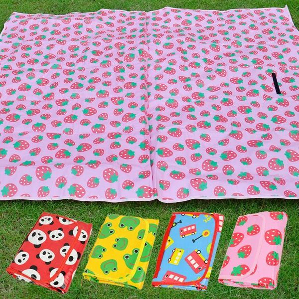 

outdoor baby game panda pad car mat red yellow beach waterproof strawberry crawling picnic mat blue camping pink blanket