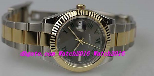

luxury watches stainless steel bracelet ii slate green roman 40mm 18k & steel 116333 mens wrist watch mechanical fashion men's wristwat, Slivery;brown