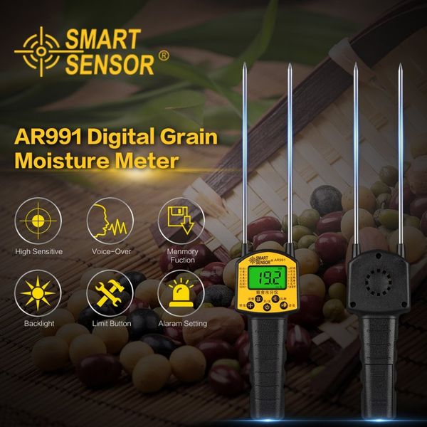 

digital grain moisture meter hygrometer use for corn wheat rice bean peanut grain measurement moisture humidity tester ar991