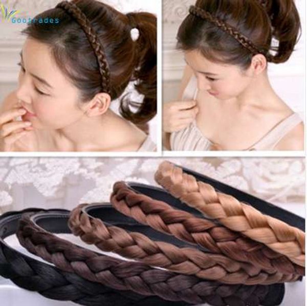 

1pc headband for women wedding hair bands hairband plaited braided hair accessories 2017 twisted wig braid hairband colorful