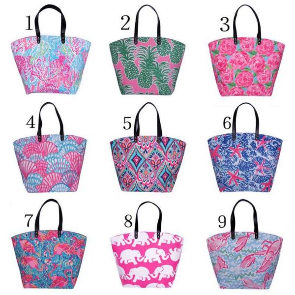 

Printing Lilly Handbag Classic Style For Women Storage Bags High Capacity Polyester Fiber Travel Shopping Bag Fashion 23yh YB