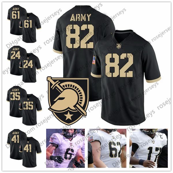

ncaa army black knights #82 alejandro villanueva 24 pete dawkins 35 doc blanchard 41 glenn davis 61 joe steffy white retired football jersey
