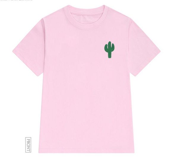 

cactus printing loose short-sleeved t-shirt bf wind summer, White