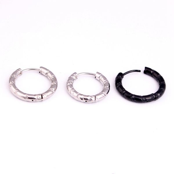

whole salefashion round loop pendientes silver gold black stainless steel round circle hoop huggie earring brincos jewelry, Golden;silver