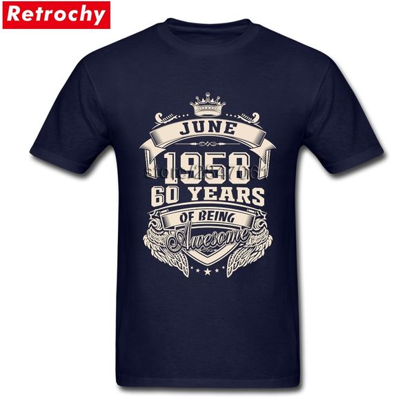 

born in june 1958 60 years of being awesome men t shirt basic style shirt custom short sleeve t-shirt vintage looking clothing, White;black