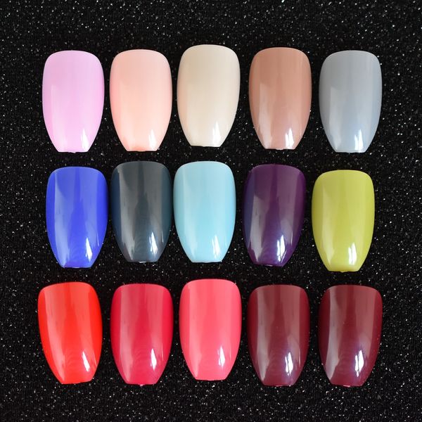 

so many colors ballerina fake nails simple design dark color coffin artificial nail art tips so many colors for choose, Red;gold