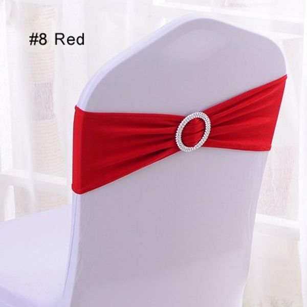 Streç Düğün Sandalye Bantları Toka Slider Sashes Bow Süslemeleri Ile Renkli Siyah Kırmızı Mor