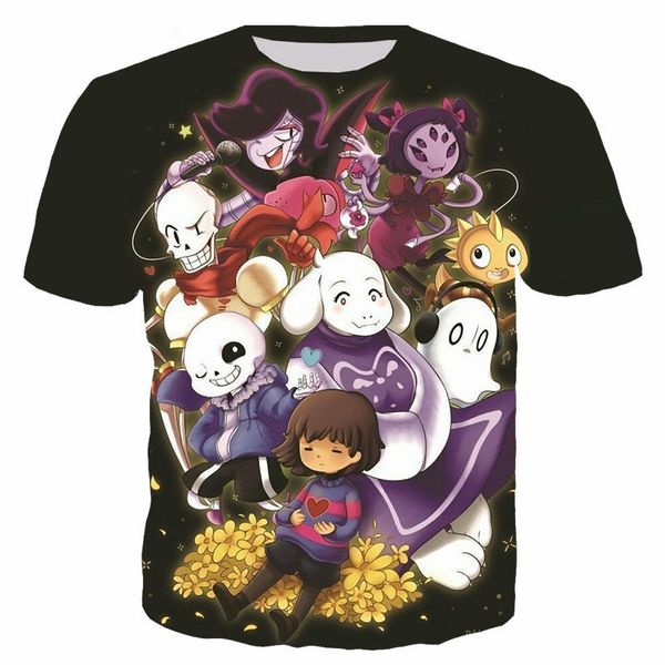 

anime game undertale women men new fashion summer funny 3d print crewneck casual t shirt tee q132, White;black