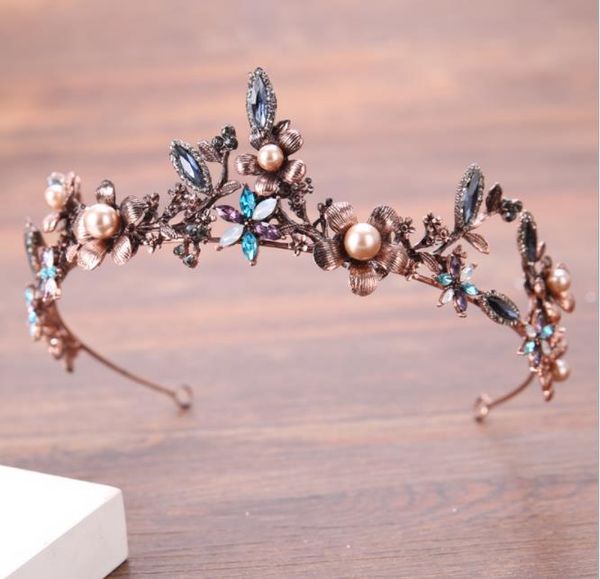 

european handmade antique golden flower wedding headwear, bridal head hair hoop wedding ornament, Slivery;golden