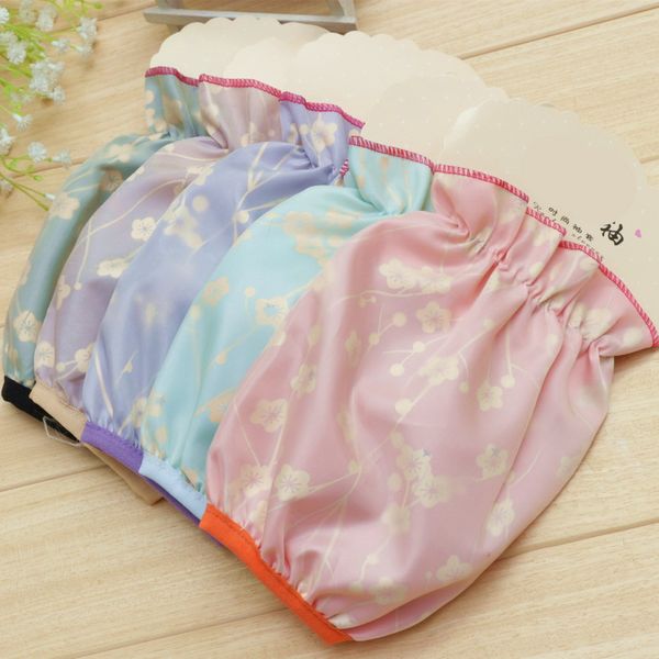 12-Embalado mangas curtas para crianças ou mulheres à prova d 'água manga moda floral anti-sujo manga mangas de proteção suas roupas