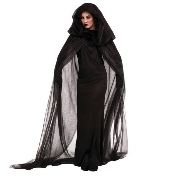 

halloween night wandering soul female ghost dress role playing witch nightclub party costume, Black;red