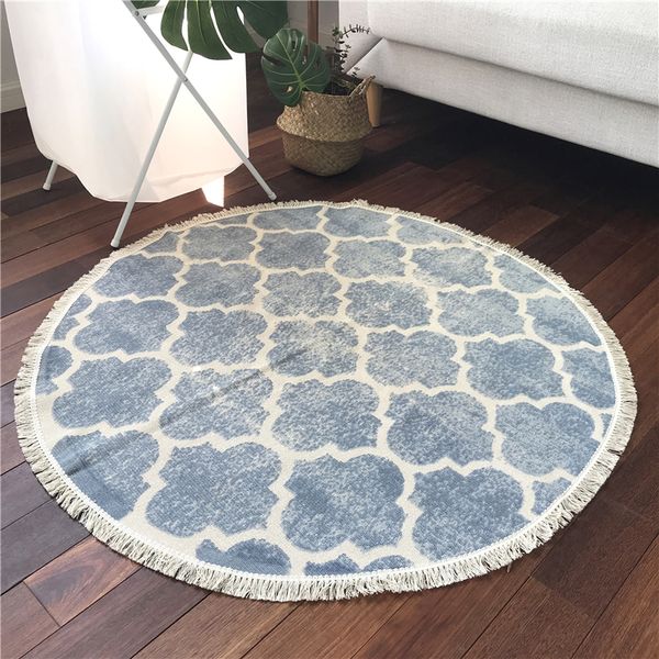 

2017 new fashion delicate round carpets for living room bedroom kitchen rug 100x100cm simple cotton home floor mat