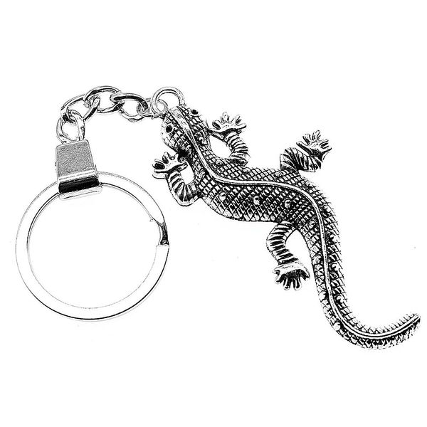 

6 pieces key chain women key rings car keychain for keys gecko lizard 71x30mm, Slivery;golden