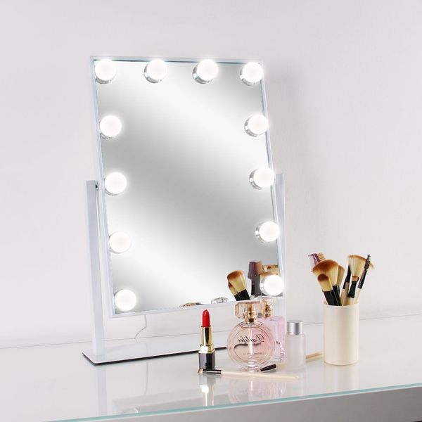 Led Bulb Vanity Lighted Hollywood Makeup Mirror With Dimmer Stage Beauty Lights For Gift Bag Dressing Room